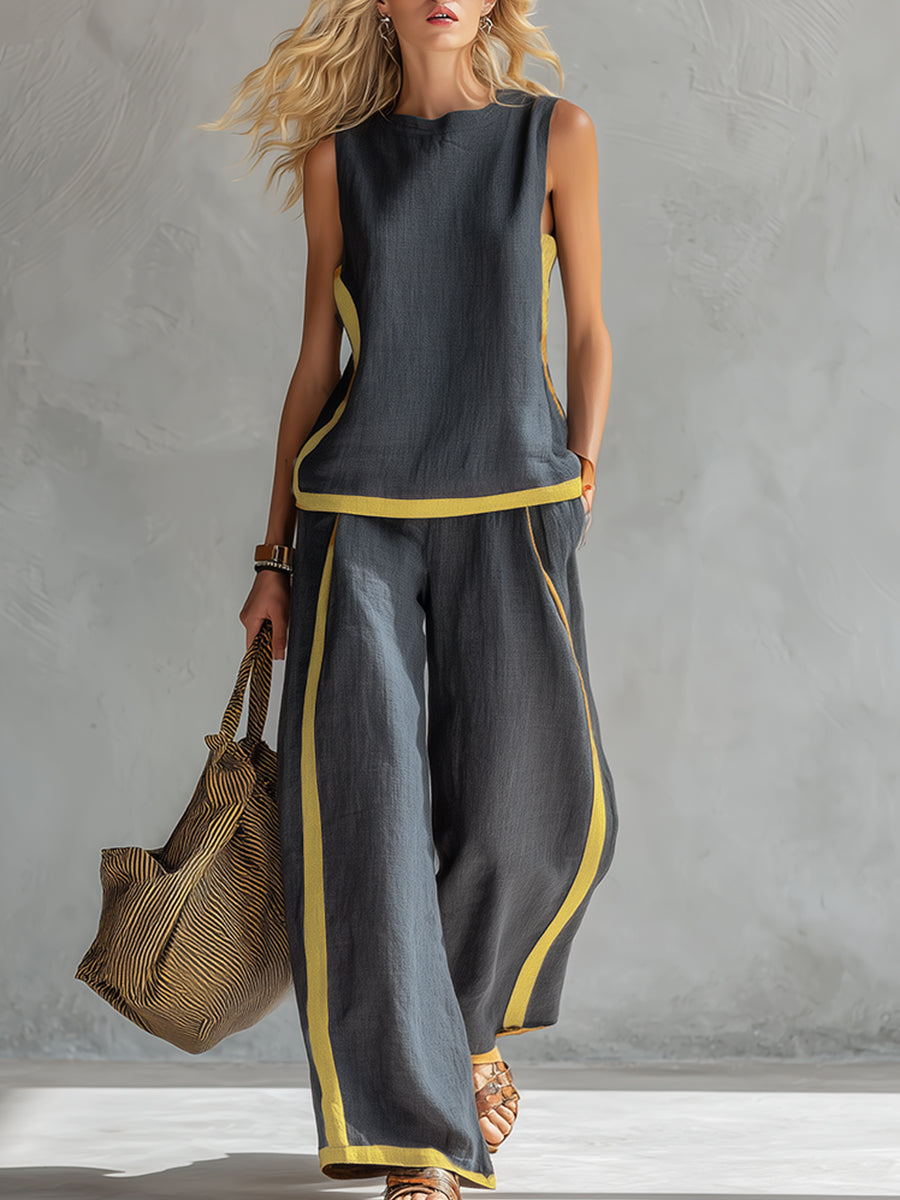 Taylor™ | Sleeveless Wide Leg Two-Piece Set