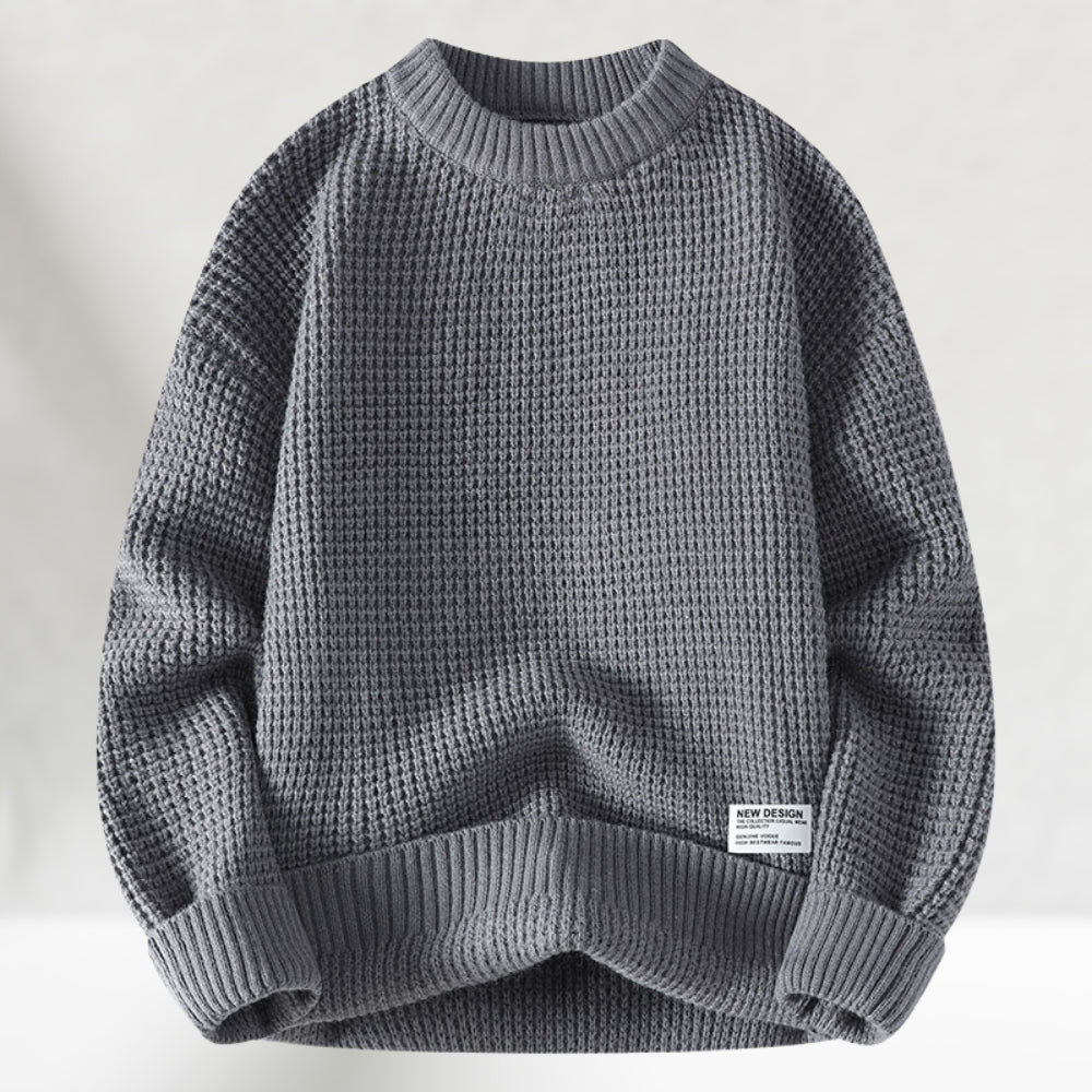HONEYCOMB KNIT CREW NECK SWEATER FOR MEN
