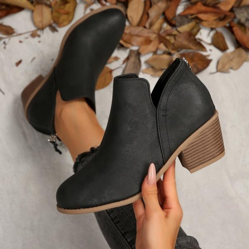 Women’s Cut-Out Block Heel Ankle Boots