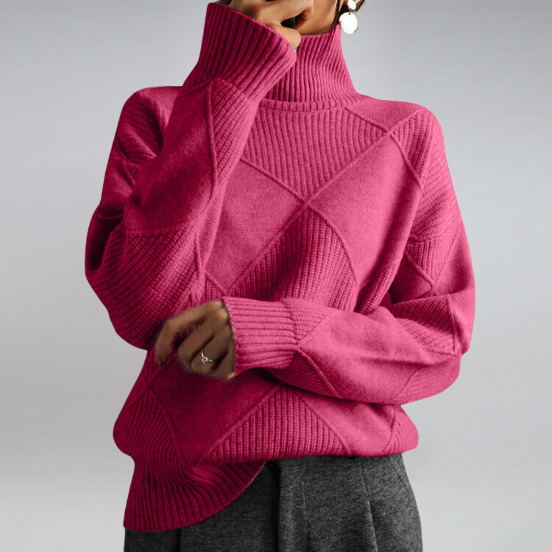 Women's Textured Knit Crew Neck Sweater