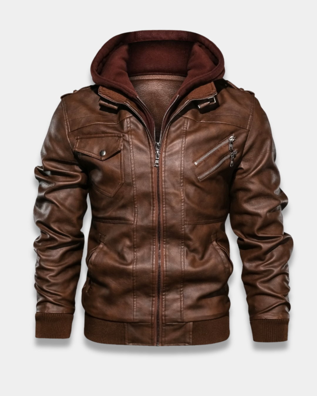 Remington Warm Leather Hooded Jacket