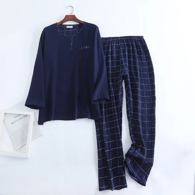 Men's Plus Size Cotton Pyjama Set | Comfortable Loungewear