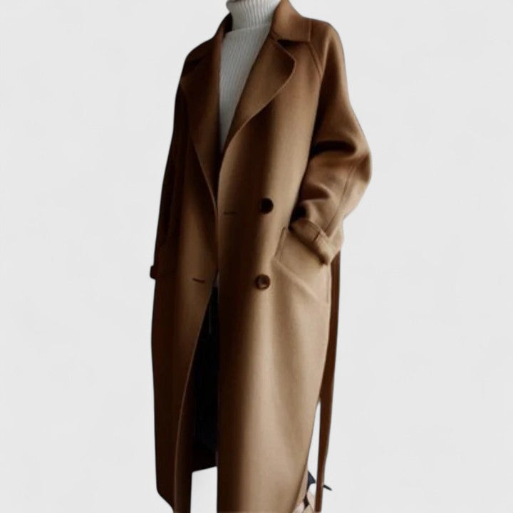 Women's Double-Breasted Wool Coat | Tailored Autumn Winter Coat