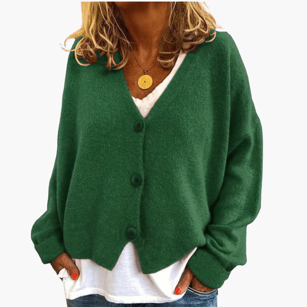 Brooke | Knitted Button V-Neckline Cardigan