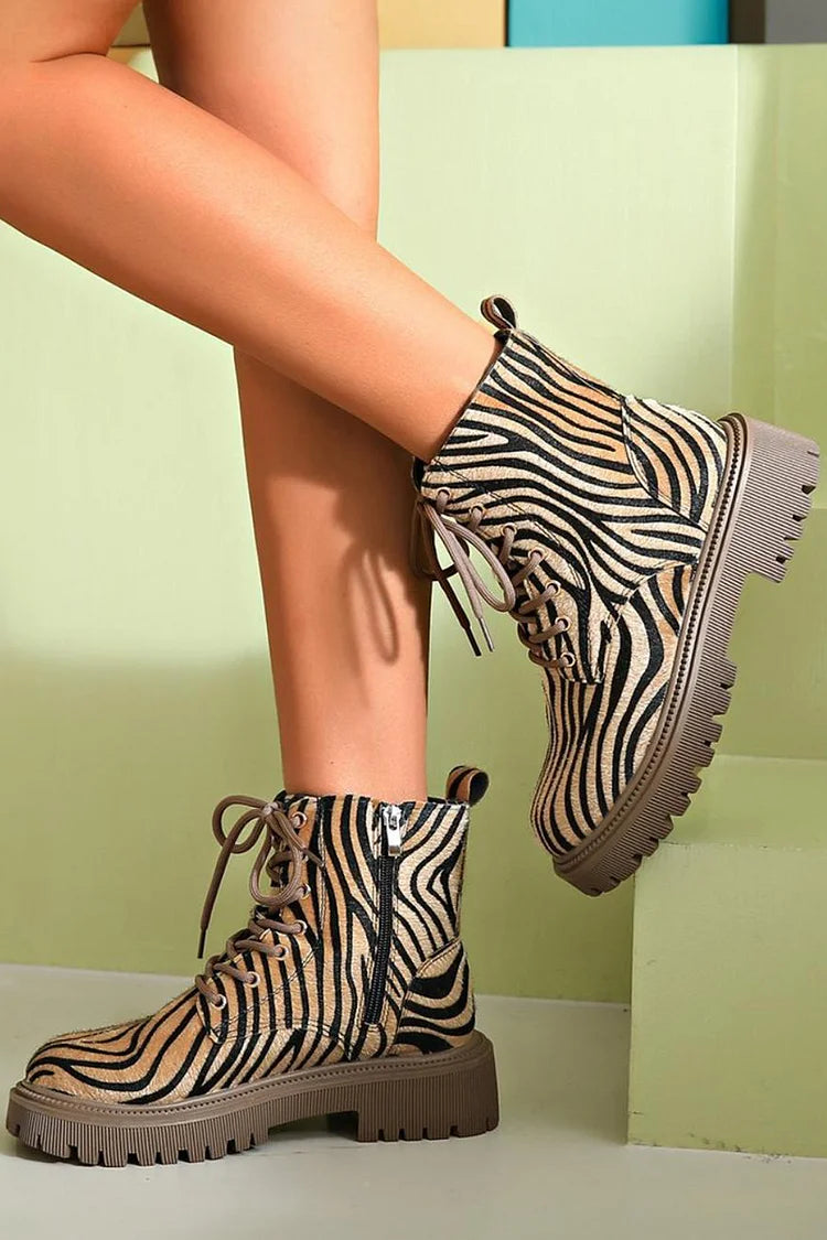 Lilibet | Side Zip Animal Print Ankle Boots