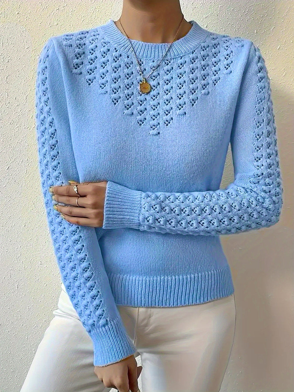 Bettany | Pointelle Crew Neck Sweater