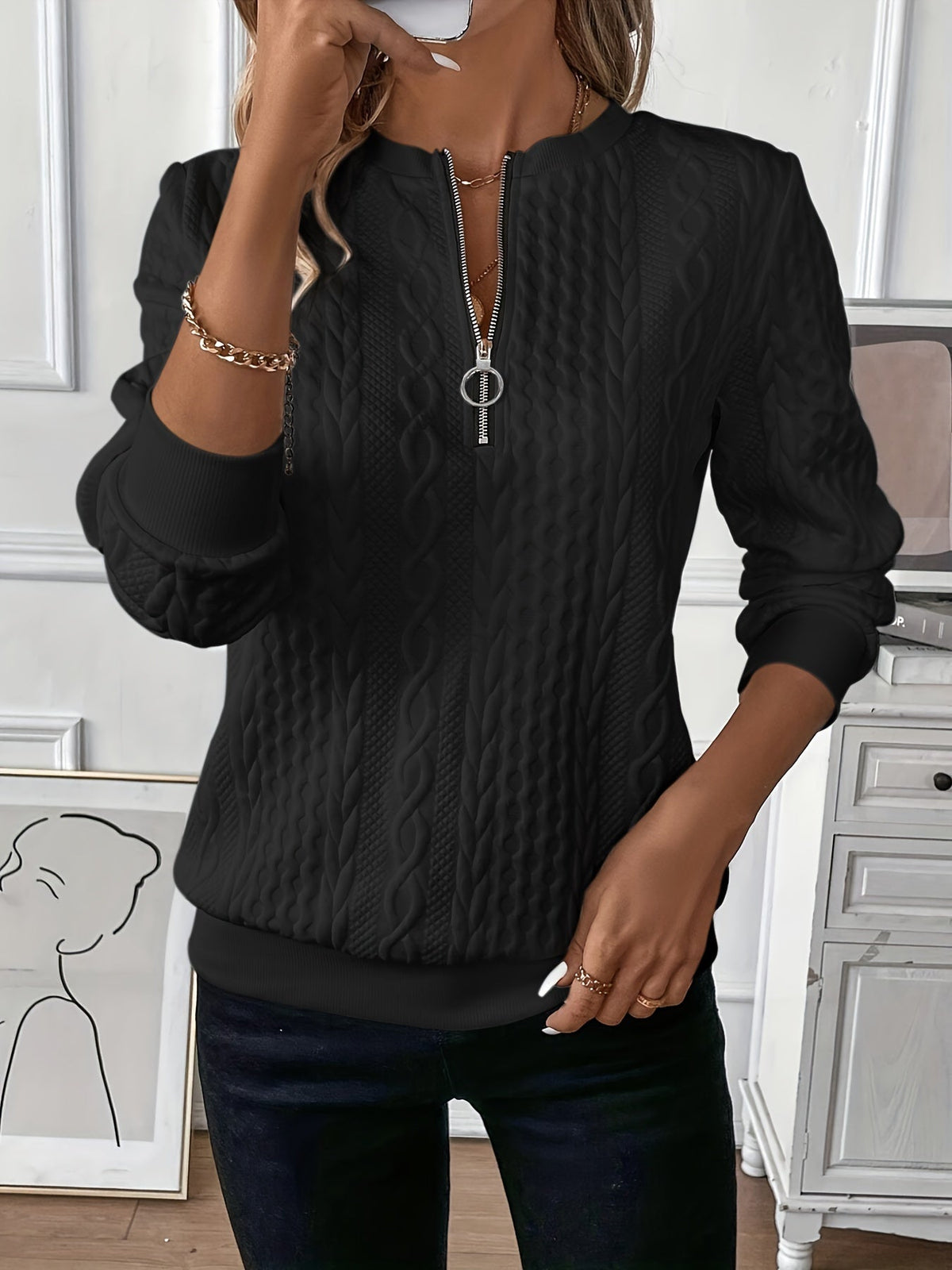 Rosalind | Modern Zip-Up Sweater