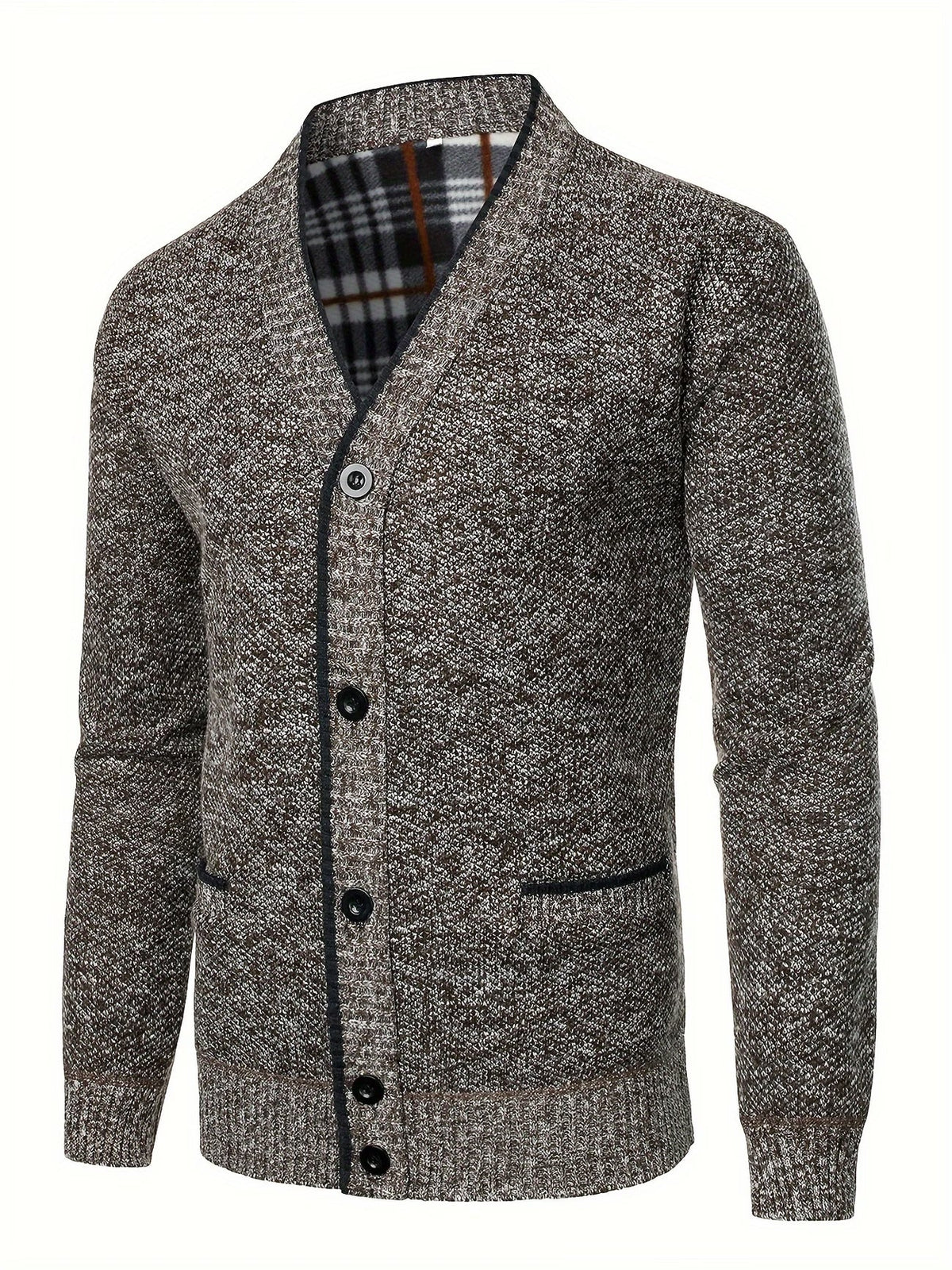 FLEECE V NECK CARDIGAN FOR MEN