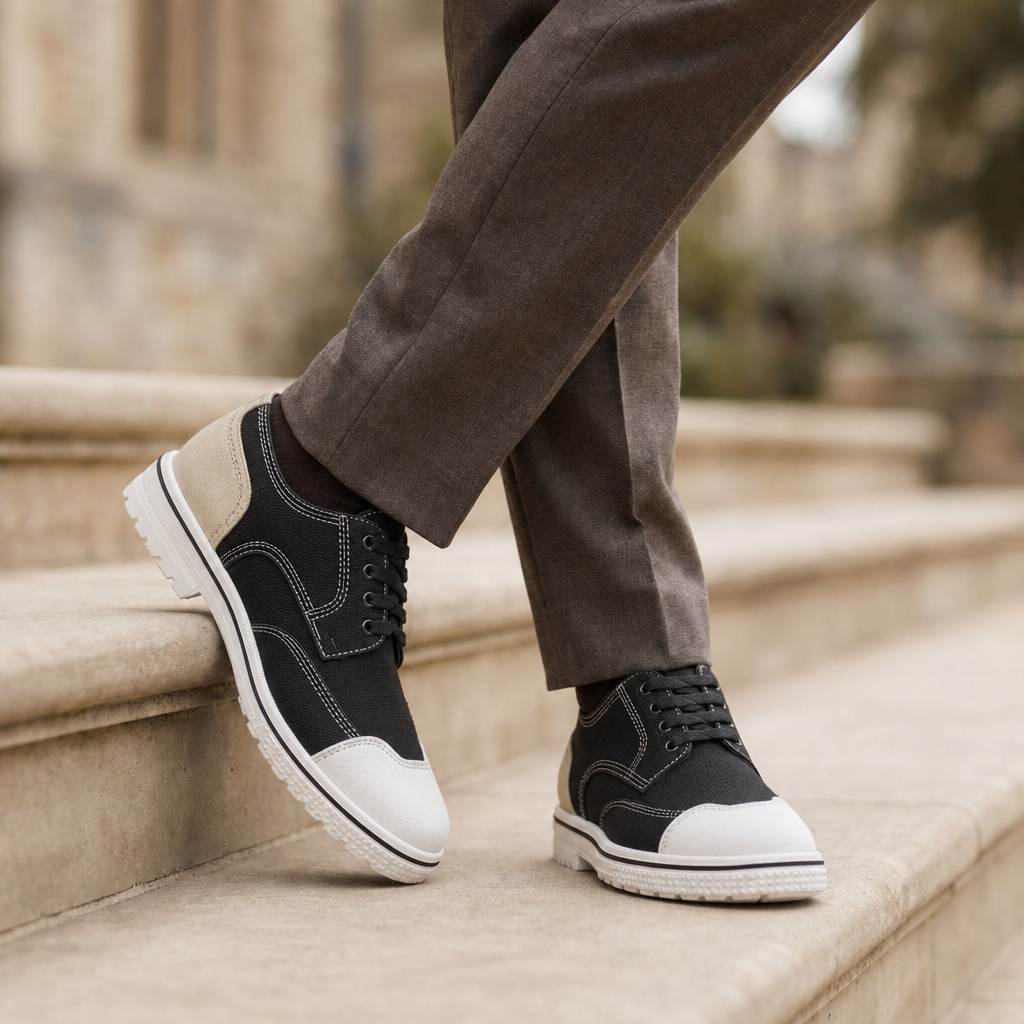 Lamego Two-Tone Canvas Sneakers