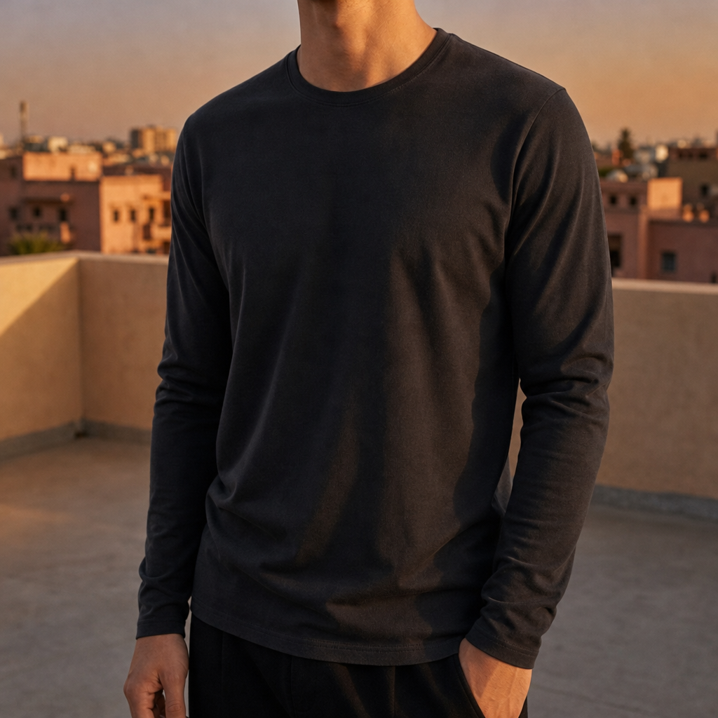 Trento Slim Crewneck Long-Sleeve Tee