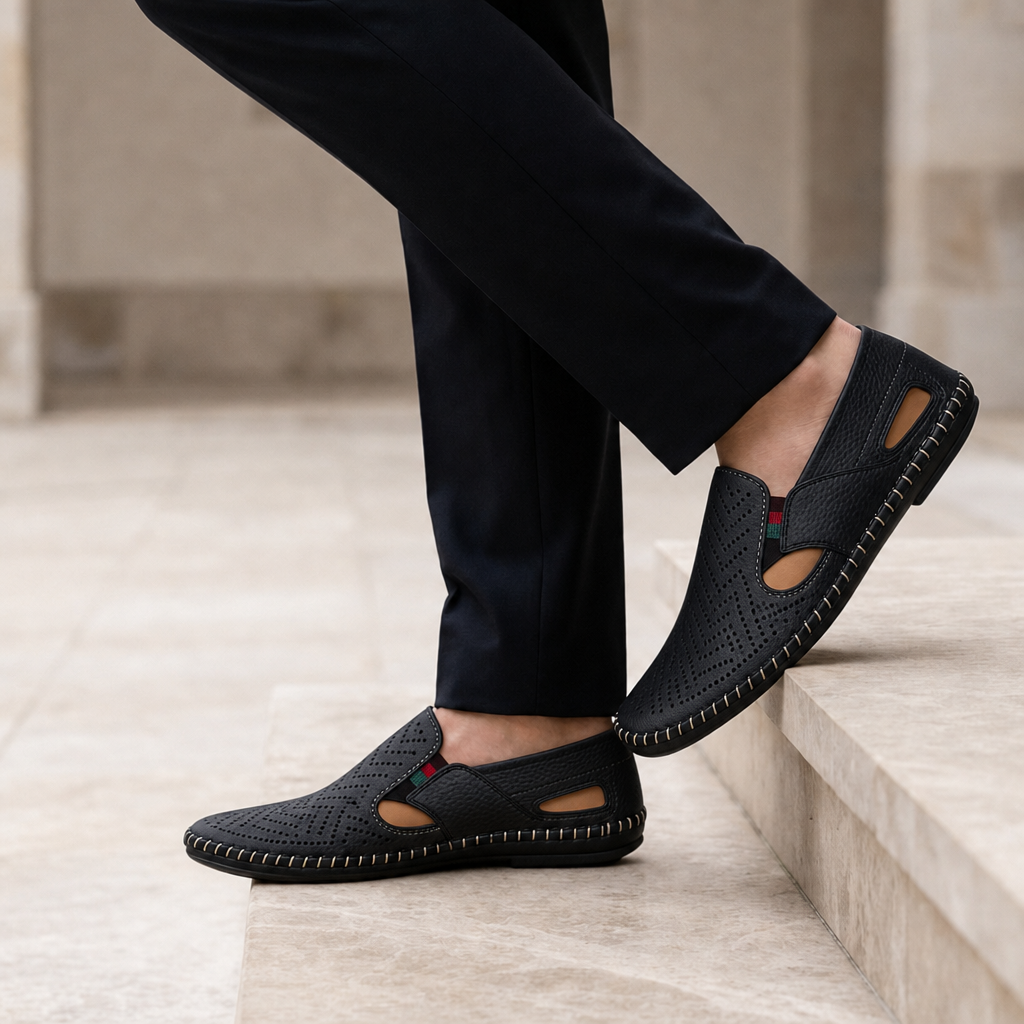 Nice Perforated Leather Sandals
