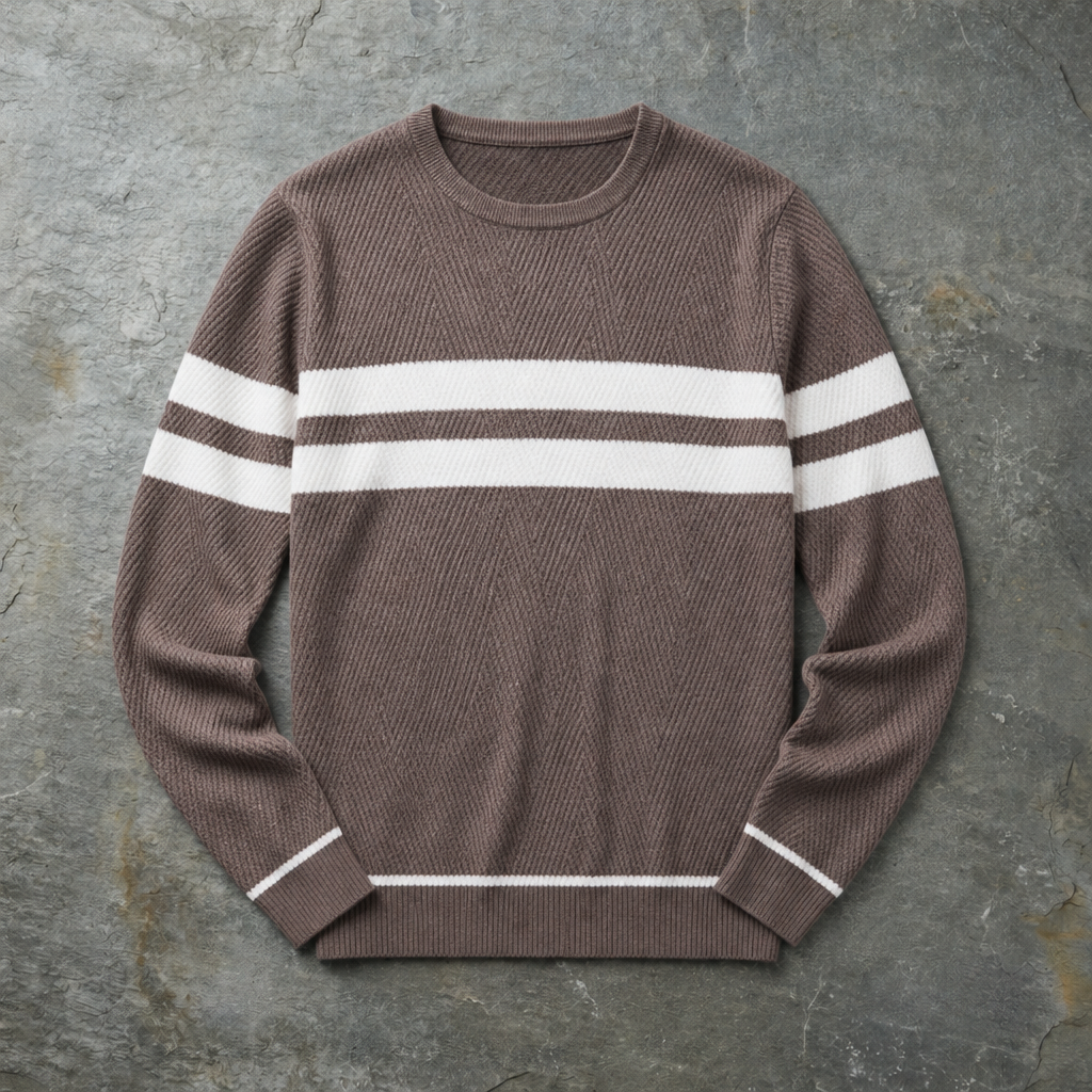 Elounda Striped Knit Crewneck