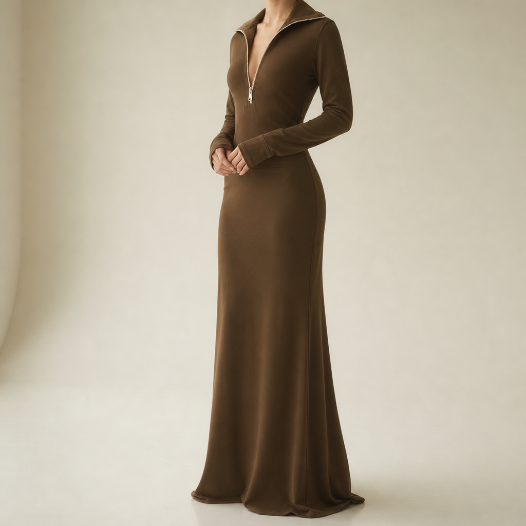Rimini Zip-Up Maxi Dress
