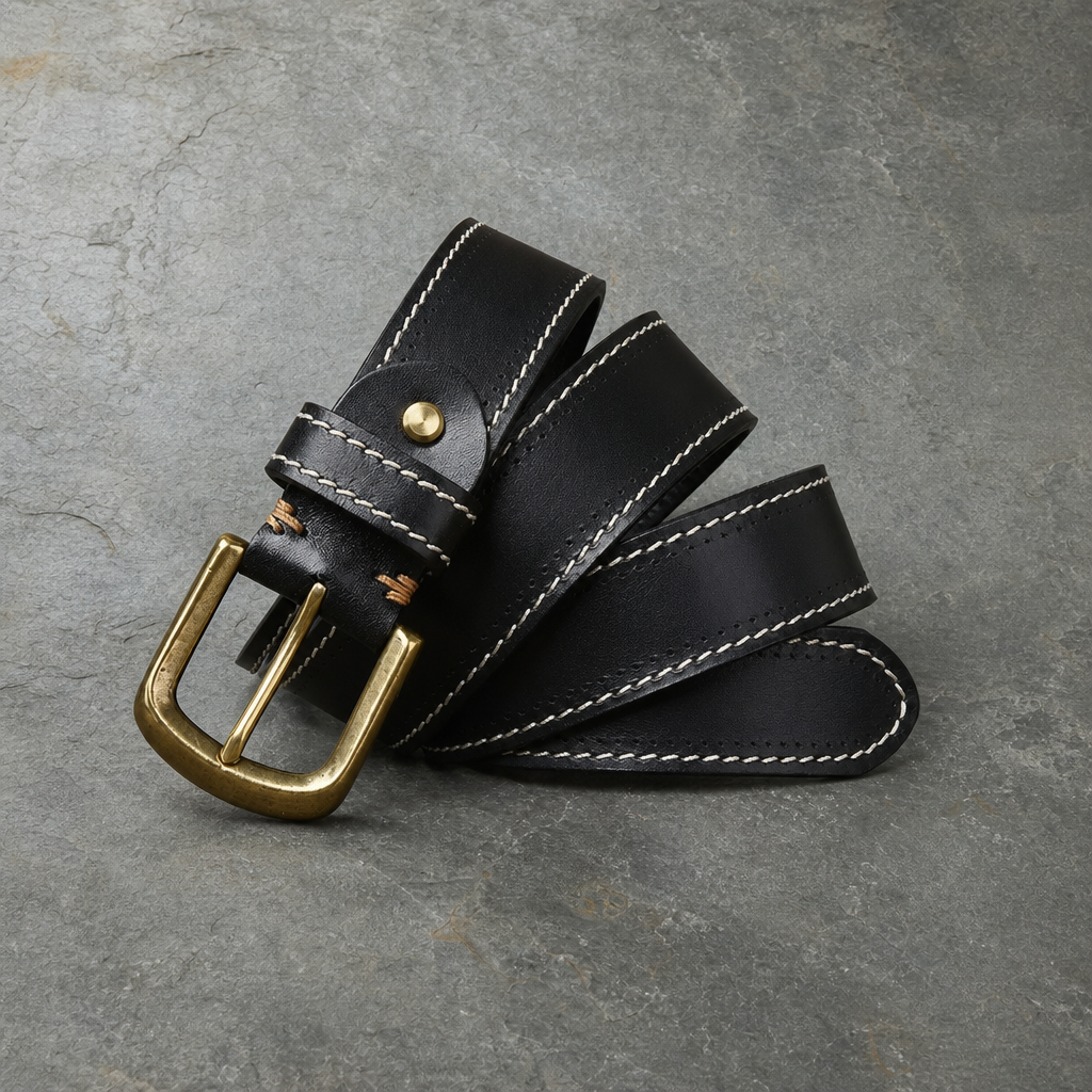 Porto Vecchio Hand-Stitched Leather Belt
