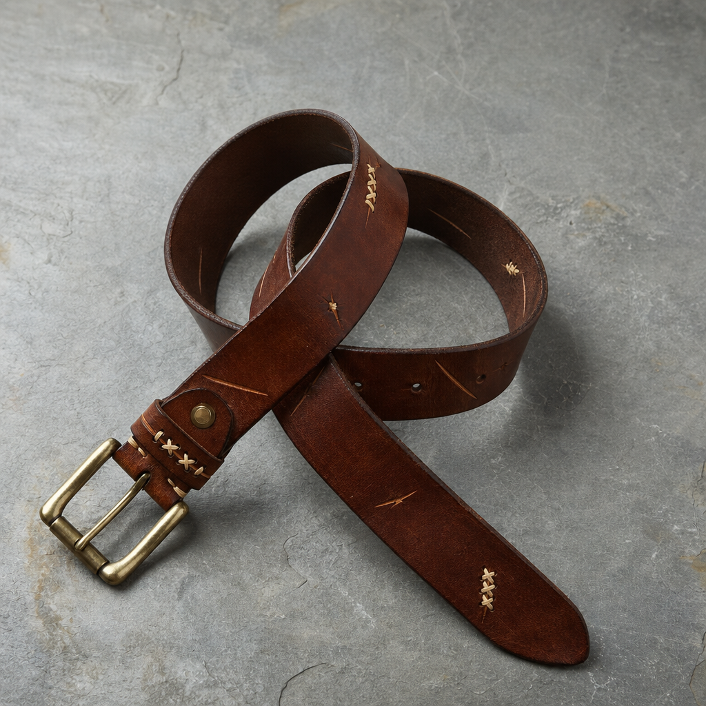 Santorini Hand Stitched Leather Belt