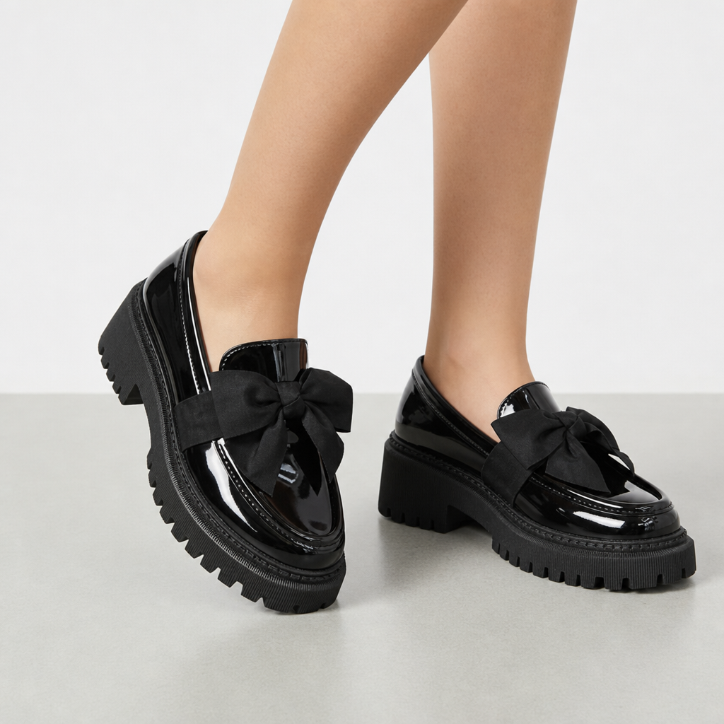 Chios Patent Bow Platform Loafers