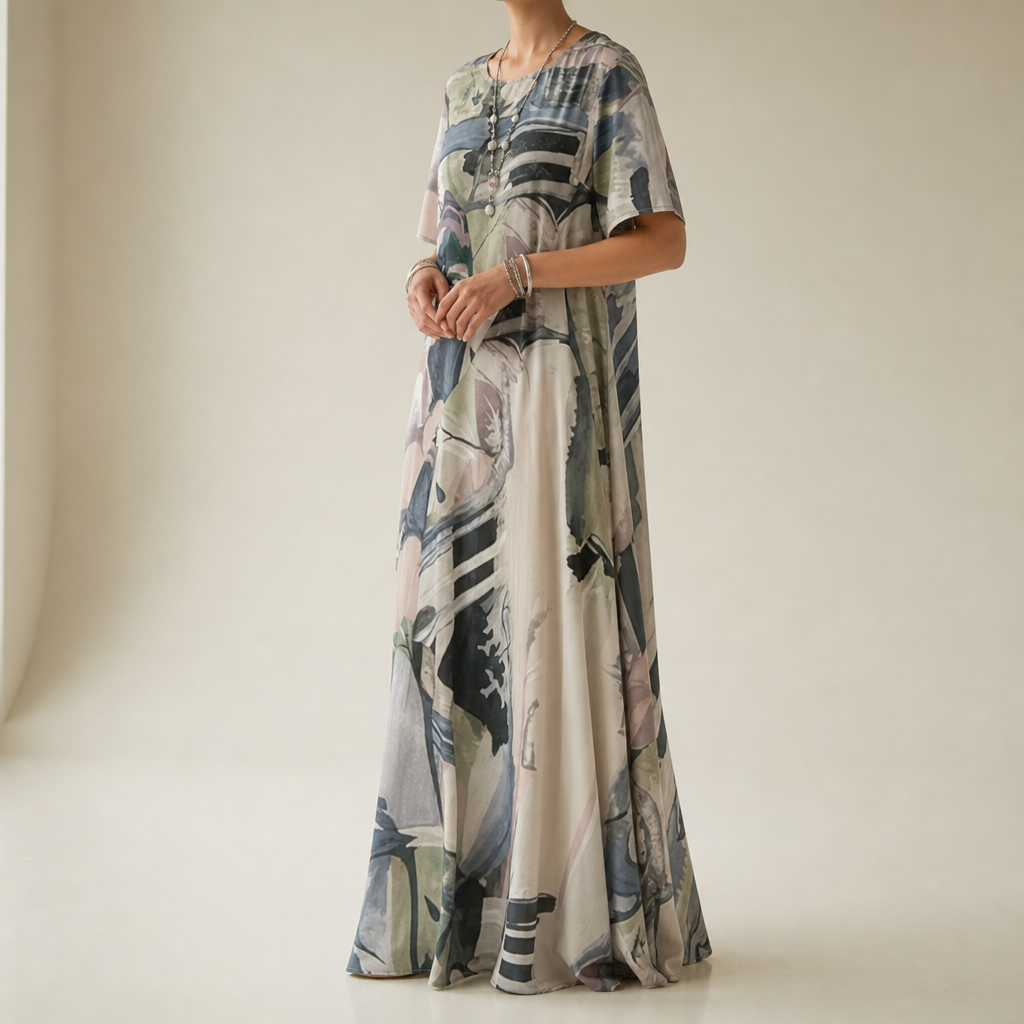 Carvoeiro Abstract Print Midi Dress