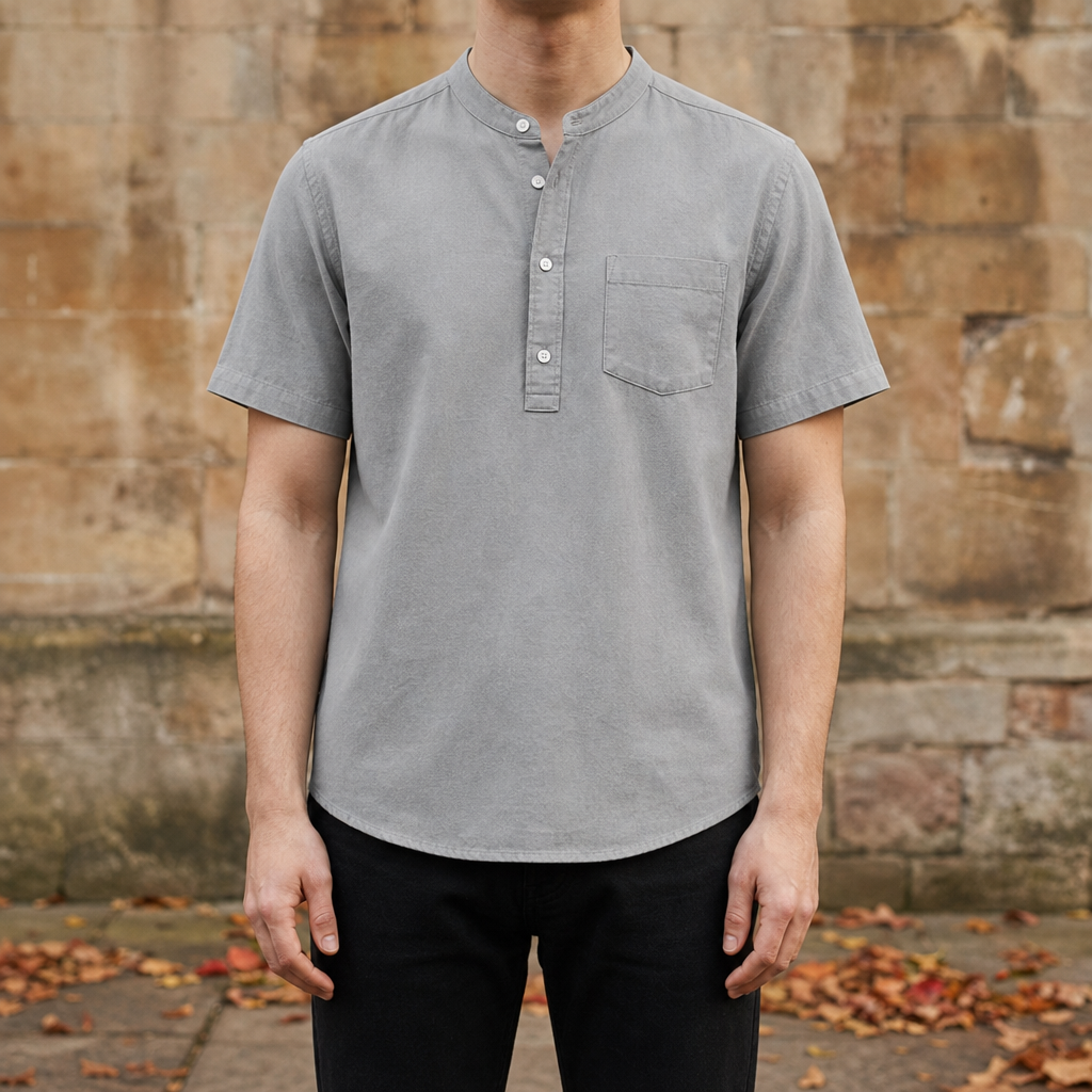 Cortona Band Collar Casual Shirt