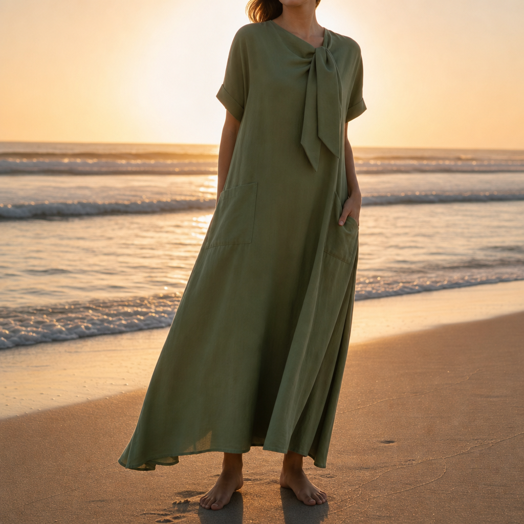 Toledo Bow Neck Maxi Dress