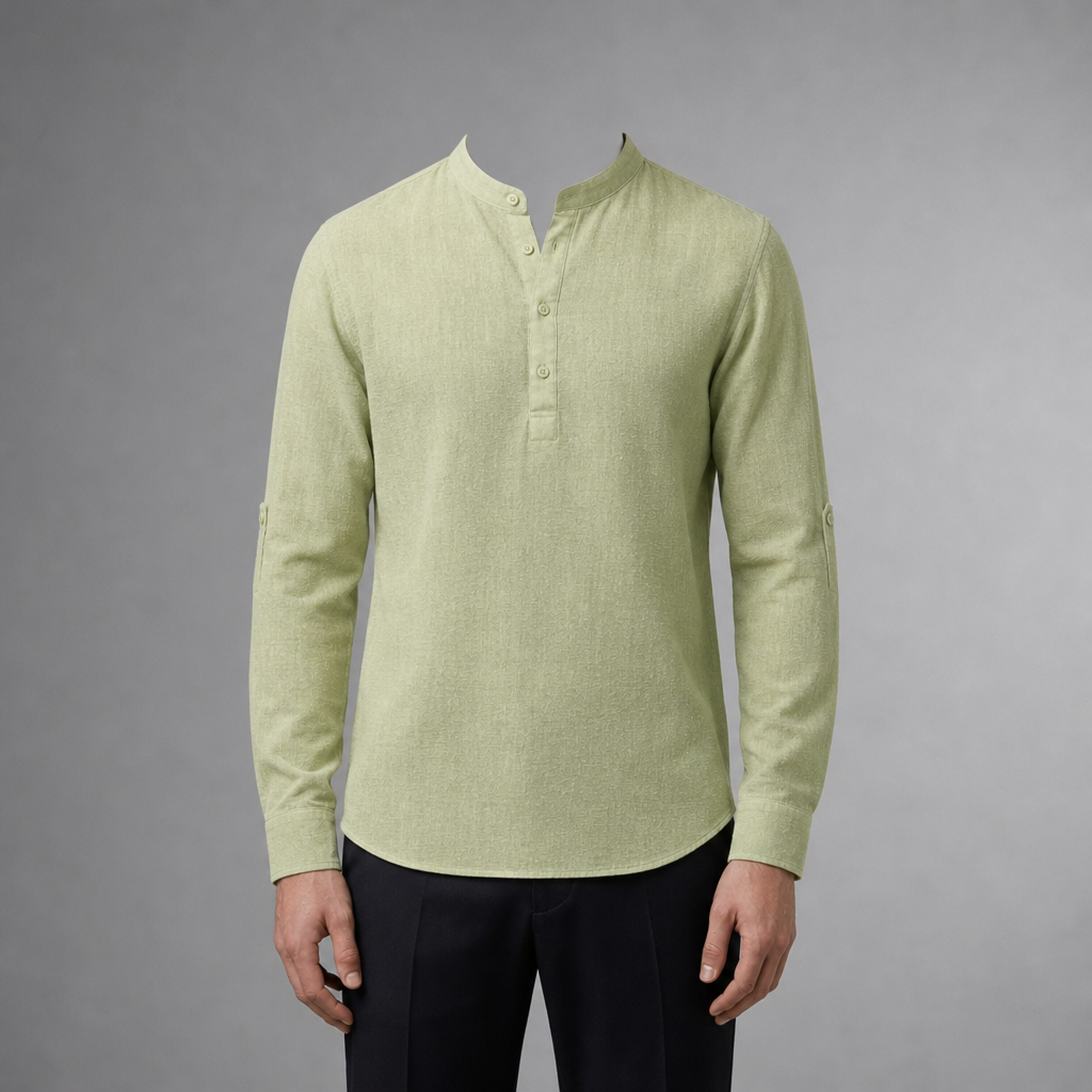Perugia Linen Grandad Henley Shirt