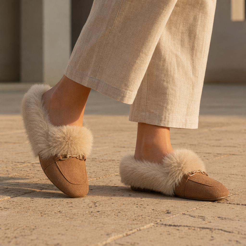 Ierapetra Faux Fur Chain Loafers
