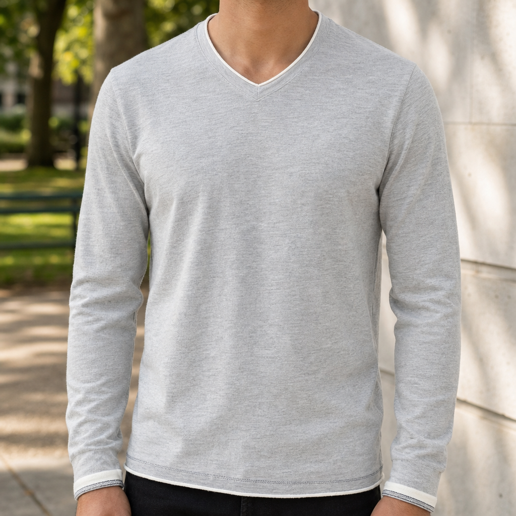 Cavtat Contrast Trim V-Neck Tee
