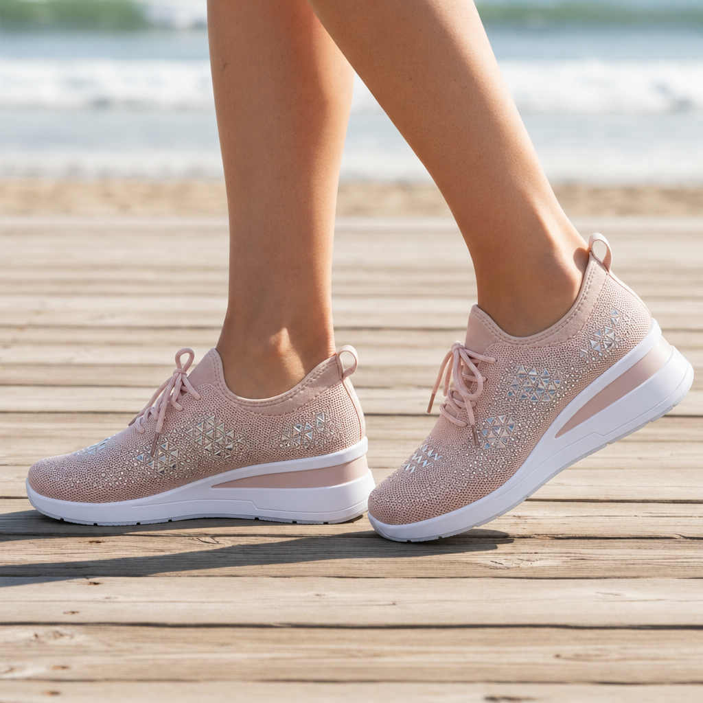 Cefalu Crystal Wedge Sneakers