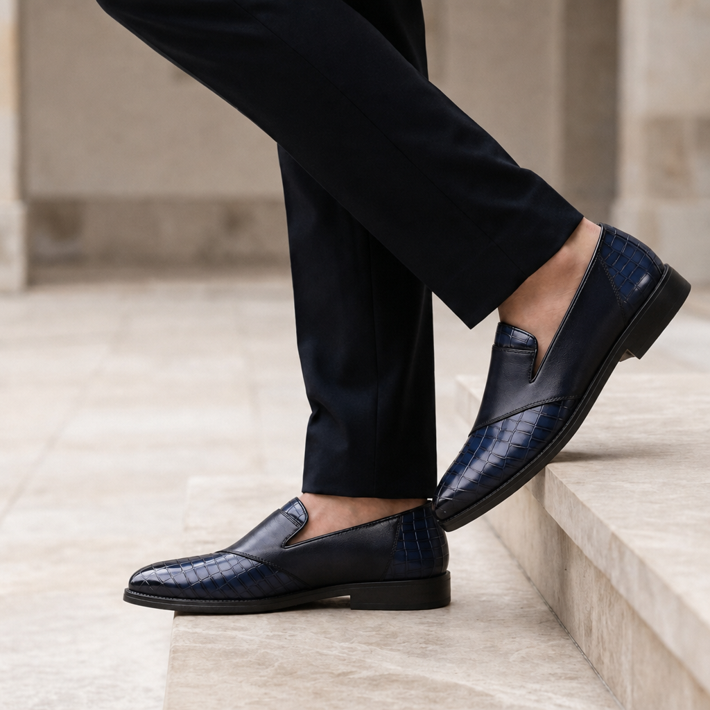 Pienza Croc Embossed Loafers