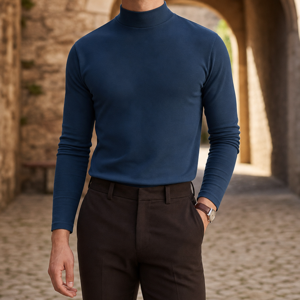 Santander Slim Fit Mock Neck