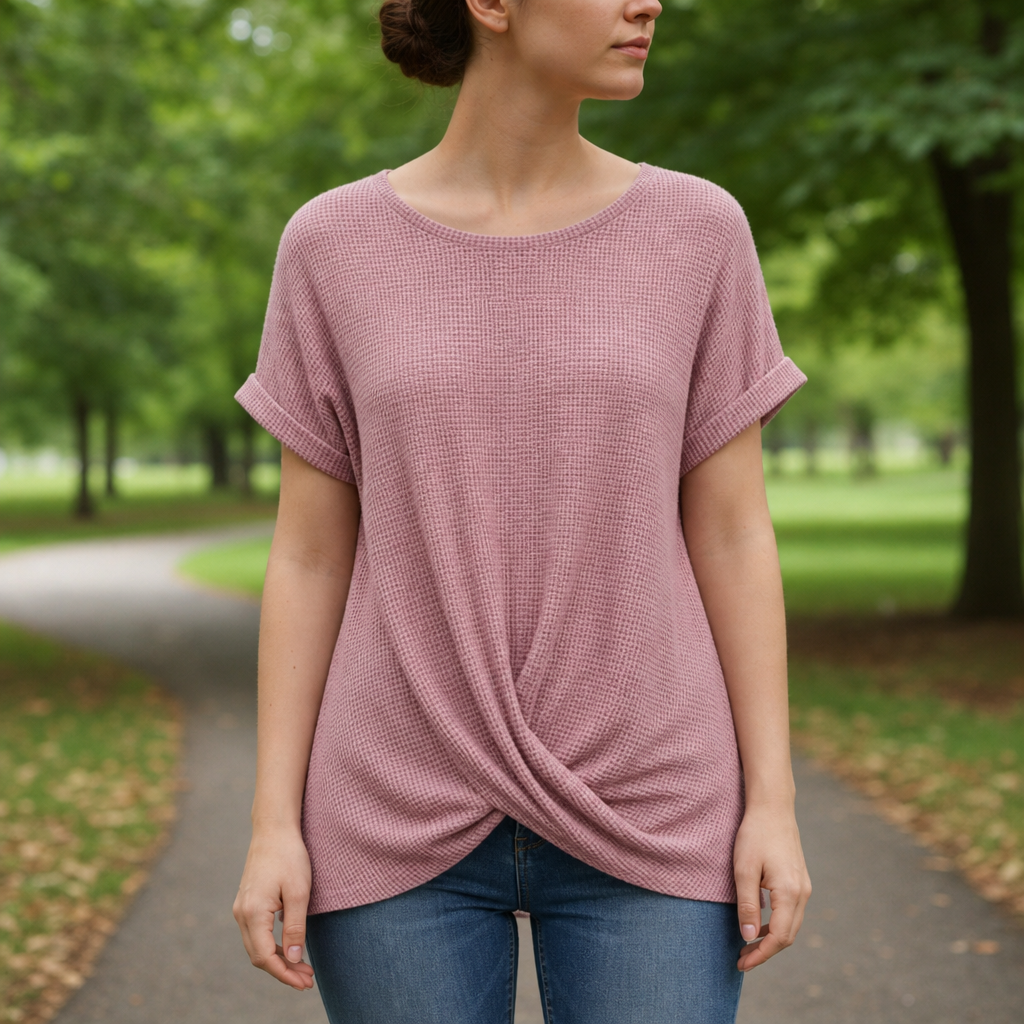 Hvar Waffle Knit Twist Top