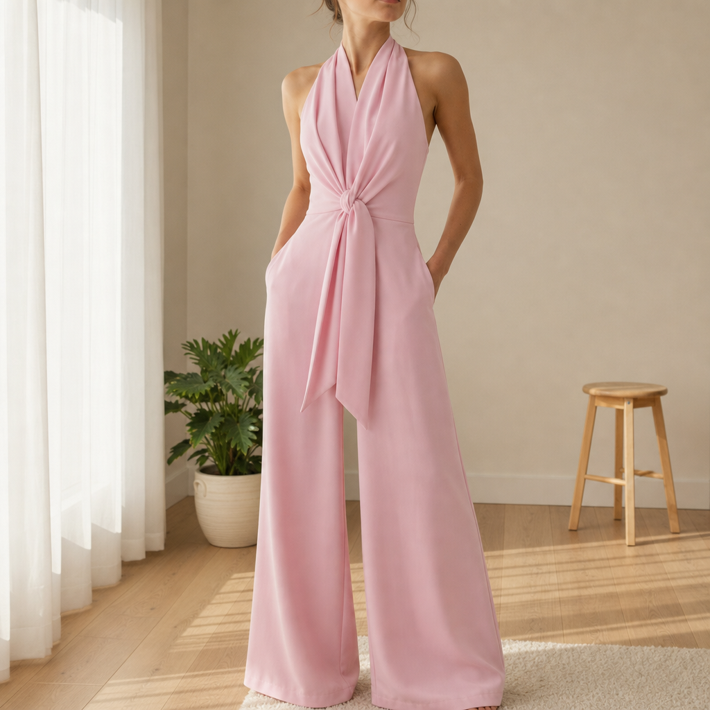 Nafplio Halter Knot Jumpsuit