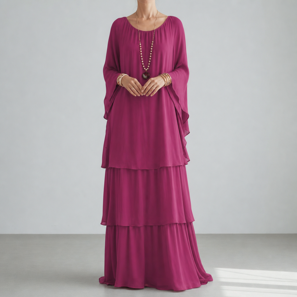 Grasse Tiered Chiffon Maxi Dress