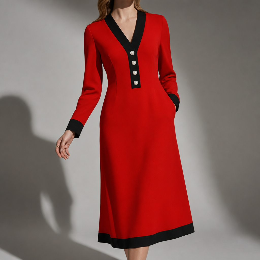 Lucca Color Block Midi Dress