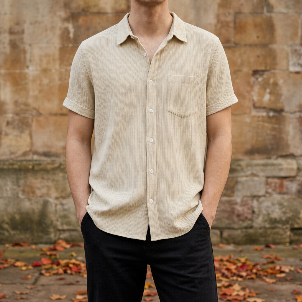 Folegandros Crinkle Cotton Shirt