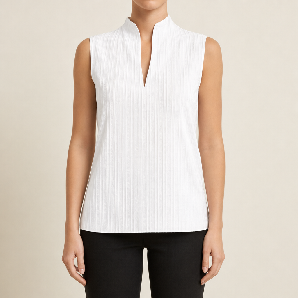 Porteza Striped Sleeveless Blouse
