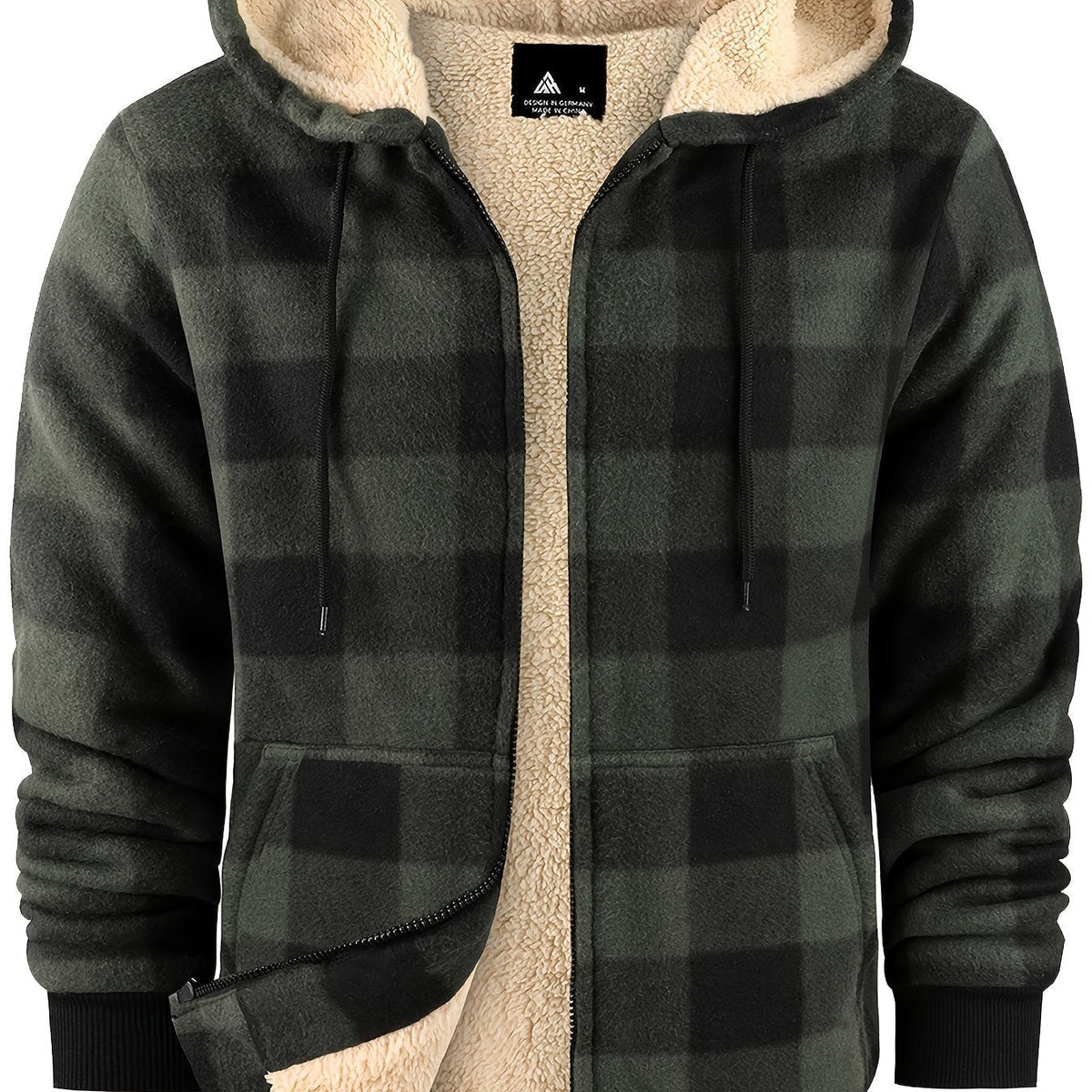 Women's Hooded Zip-Up Jacket | Lightweight Plaid Overshirt