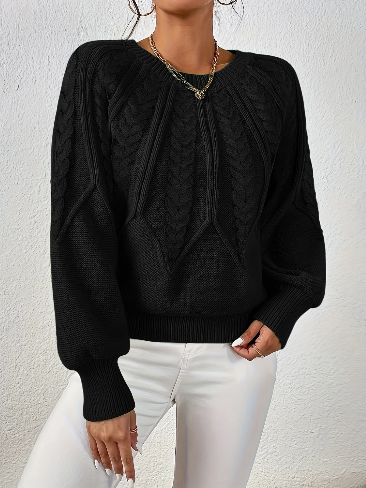 Eleanor | Oversized Cable Knit Sweater