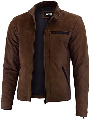 Men’s Genuine Lambskin Leather Racer Jacket – Streamlined Snap-Collar Zip Layer with Minimal Pocket Detailing for Autumn Commuting Smart Casual Evenings and Everyday City Dressing