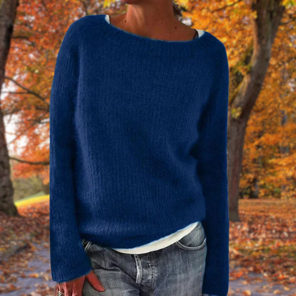 Marceline | Boat Neck Layered Knit Sweater