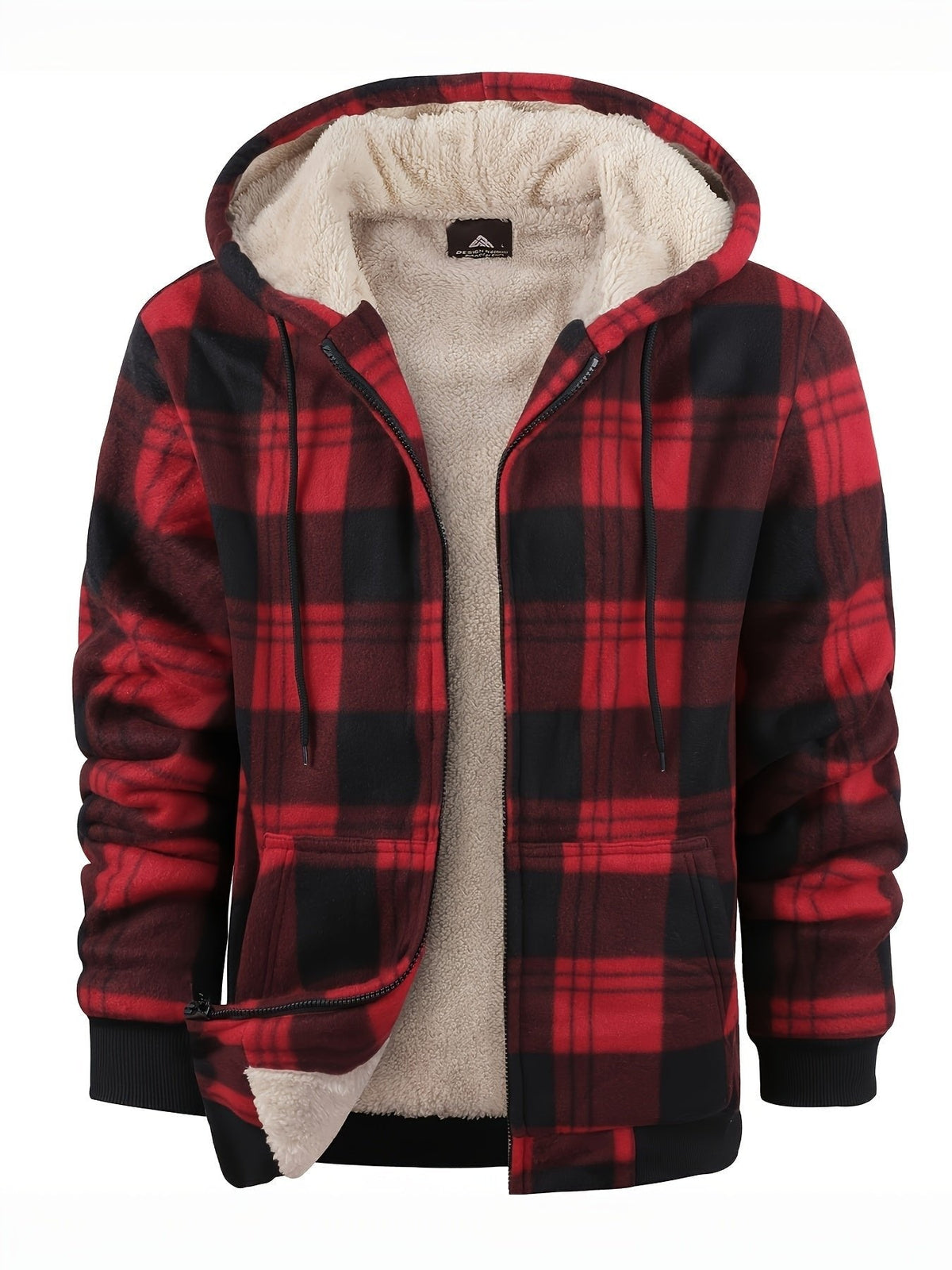 Women's Hooded Zip-Up Jacket | Lightweight Plaid Overshirt