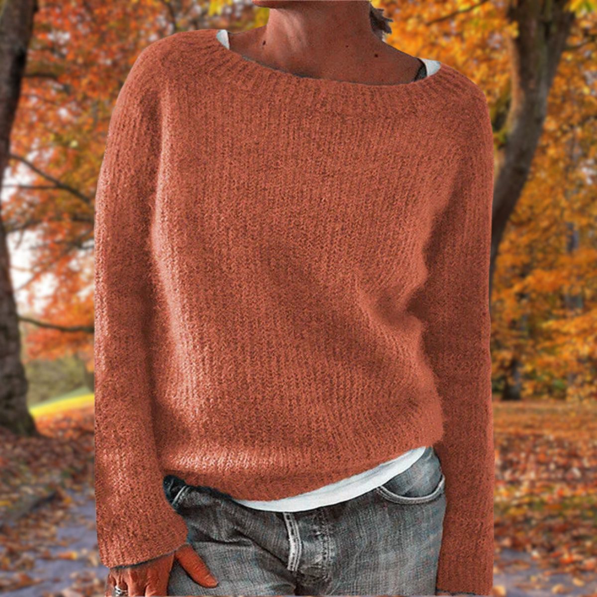 Marceline | Boat Neck Layered Knit Sweater