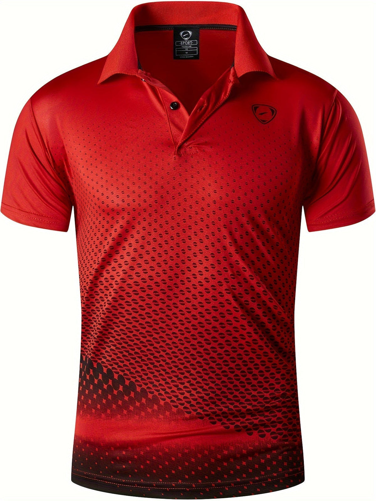 Men's Printed Polo Shirt | Short Sleeve Sports Top