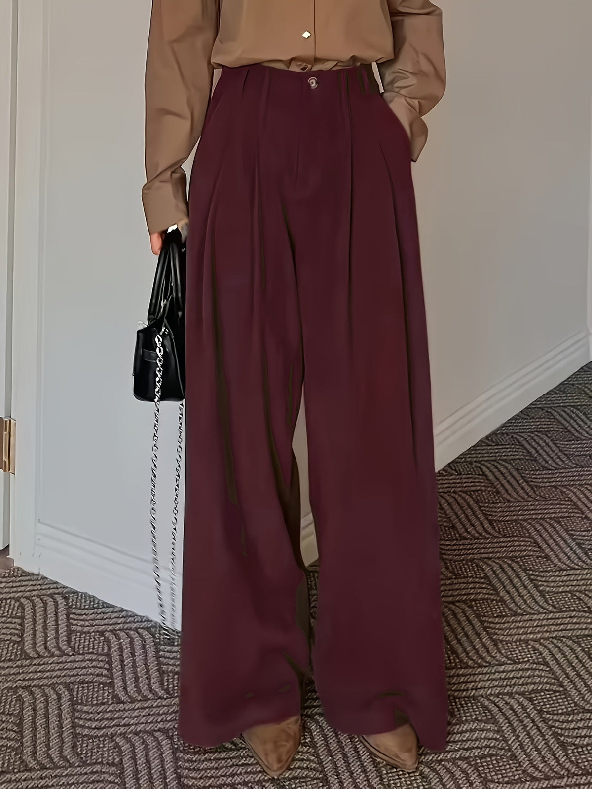 Celine | Pleated High Waisted Wide-Leg Pants