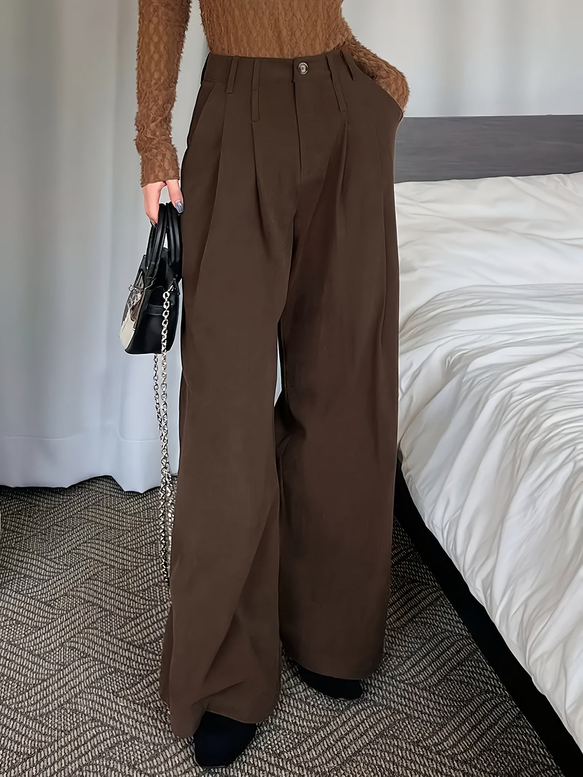 Celine | Pleated High Waisted Wide-Leg Pants