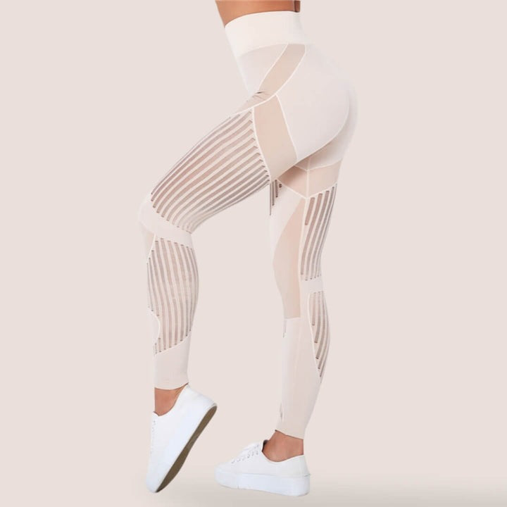 Women's High-Waist Mesh Panel Gym Leggings