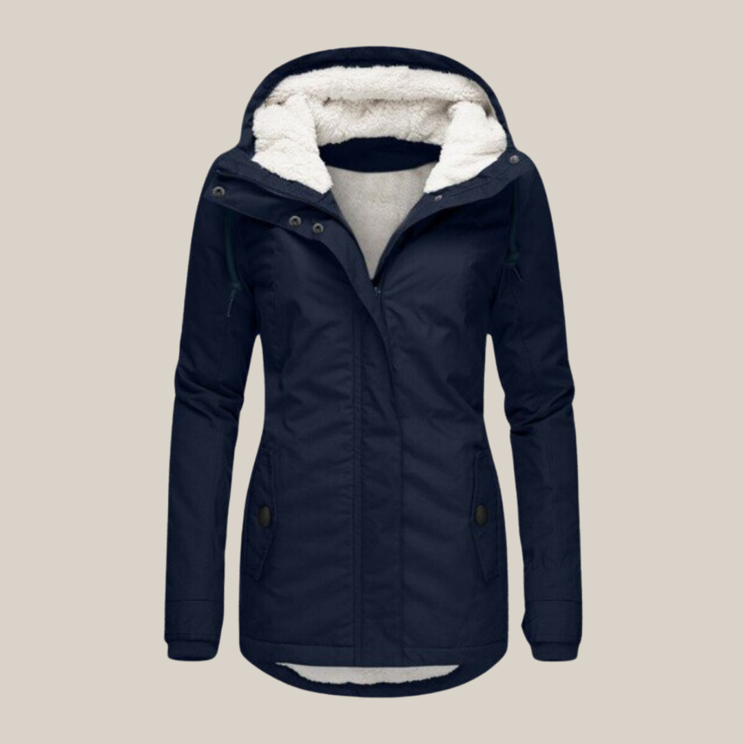 Women's Fleece-Lined Winter Jacket with Hood