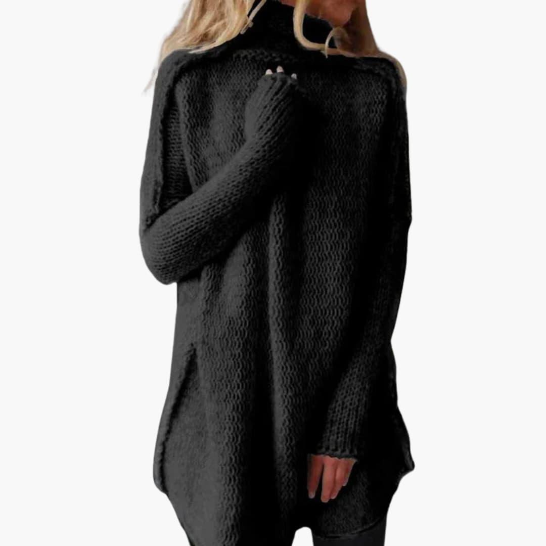 Elspeth | Oversized Roll-Neck Chunky Knit Turtleneck Sweater