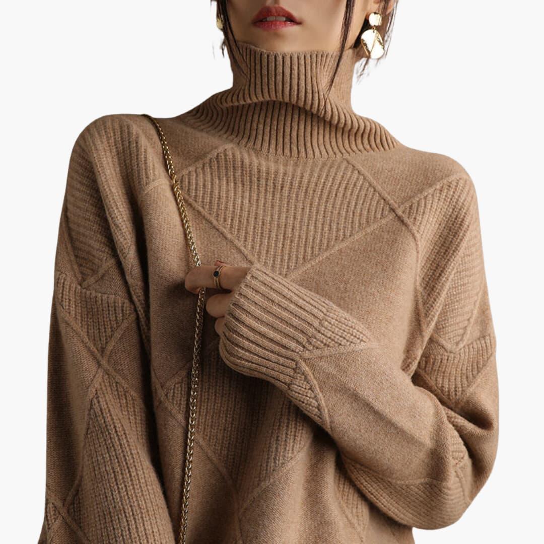 Selah | Ribbed Fitted Silhouette Turtleneck Sweater