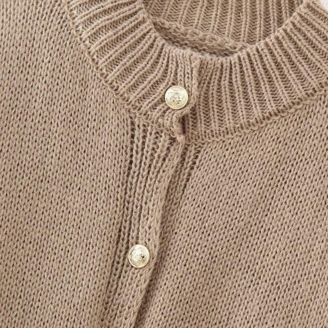 Celeste | Oversized Knit Button-Up Front Ribbed Cuffs Cardigan