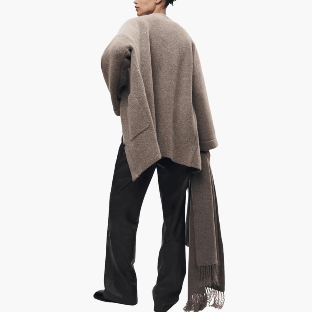 Viola | Button-Up Matching Scarf Cardigan
